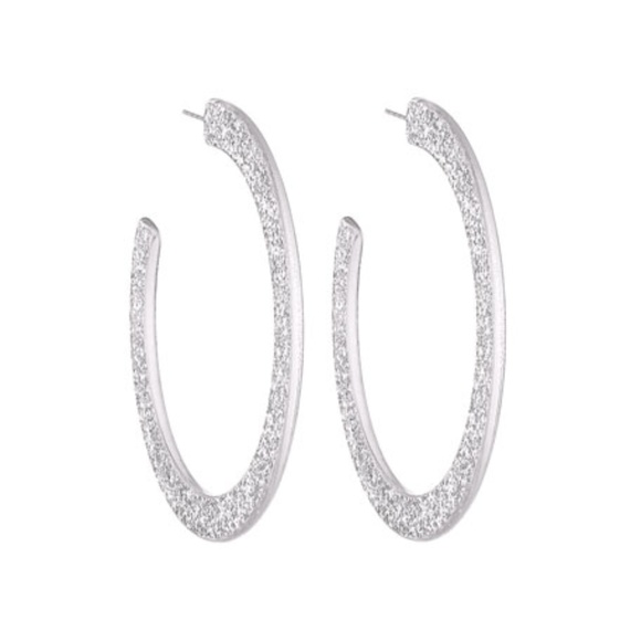 Stella & Ruby Jewelry - New Stella & Ruby Sparkle Hoop Earrings, Silver